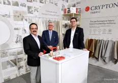 Tim Turner, Guy parmentier en Christof Vermeersch. Voor het eerst wordt Crypton prominent in beeld gebracht op de stand van Calcutta & Annabel Home Fashion Group. Binnen de EU zijn de bedrijven een nauwe samenwerking aangegaan.